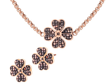 Stainless Steel Set with Marcasite