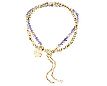Gold-Plated Brass Bracelet with Cordierite