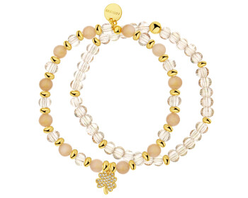 Gold-Plated Brass Bracelet with Cubic Zirconia