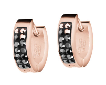 Stainless Steel Hoop Earring with Marcasite