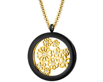 Stainless Steel Necklace with Cubic Zirconia