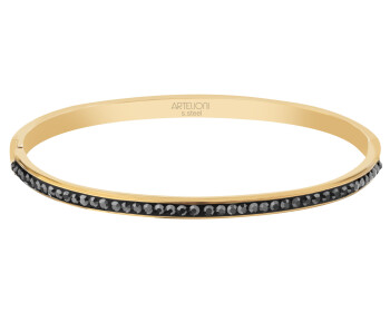 Stainless Steel Rigid Bracelet with Crystal