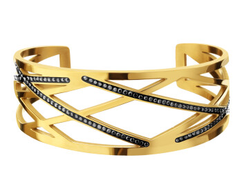 Stainless Steel Rigid Bracelet with Hematite