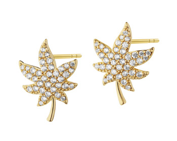 Gold-Plated Brass Earrings with Cubic Zirconia