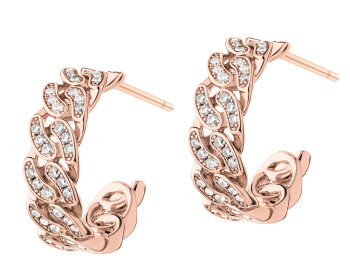 Gold-Plated Brass Hoop Earring with Cubic Zirconia
