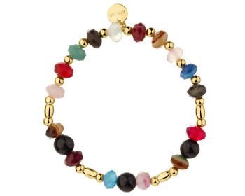Gold-Plated Brass Bracelet with Agate