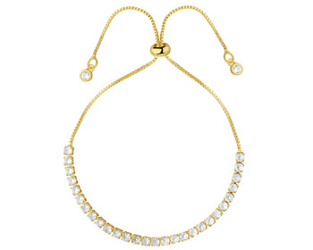 Gold-Plated Brass Bracelet with Cubic Zirconia