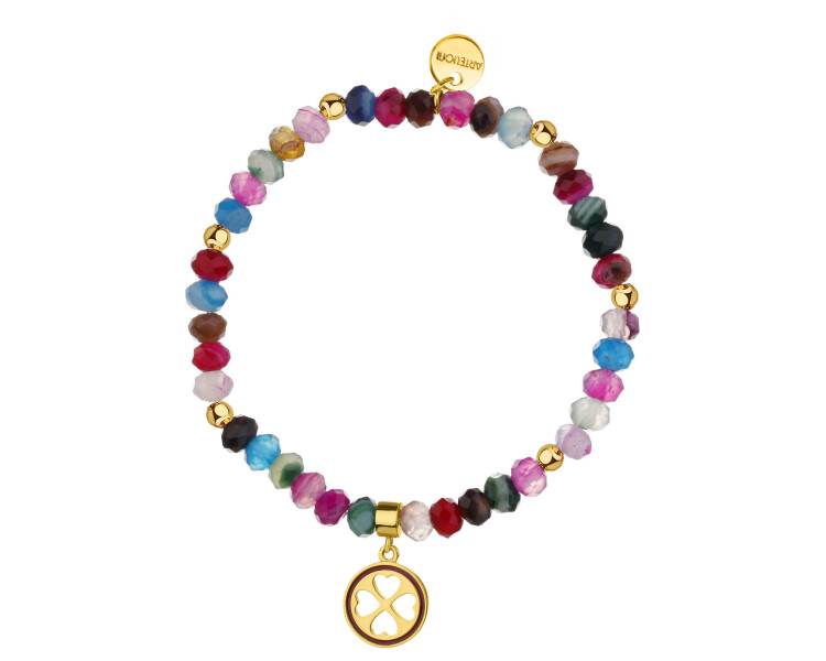 Gold-Plated Brass Bracelet with Agate