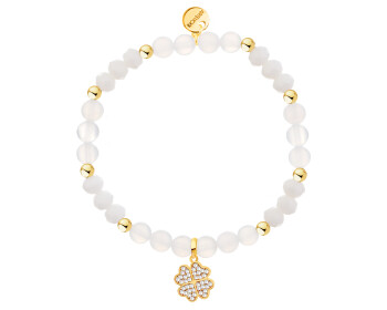 Gold-Plated Brass Bracelet with Quartz