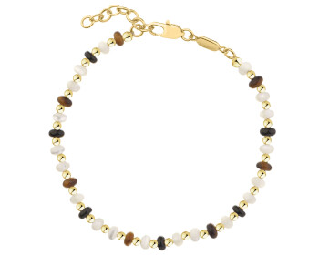 Gold-Plated Brass Bracelet with Agate