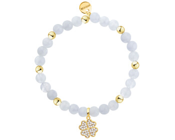 Gold-Plated Brass Bracelet with Quartz