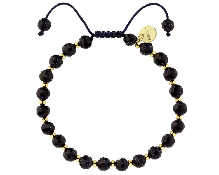 Pozlacený náramek z mosazi s klenotnickými kameny - noc Káhíry