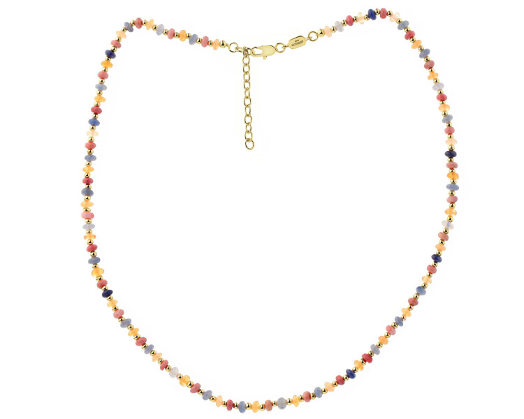 Gold-Plated Brass Necklace with Aventurine