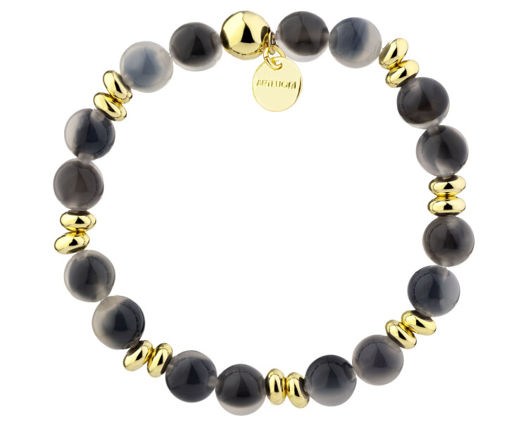 Gold-Plated Brass Bracelet with Glass