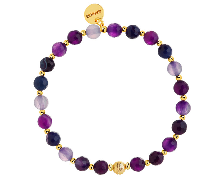 Gold-Plated Brass Bracelet with Agate