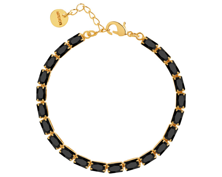 Gold-Plated Brass Bracelet with Glass