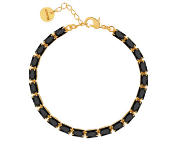 Gold-Plated Brass Bracelet with Glass