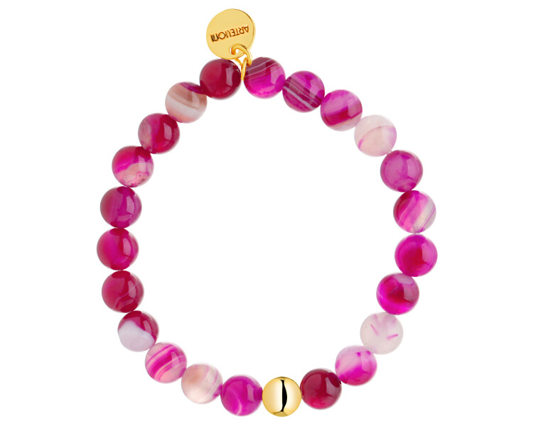 Gold-Plated Brass Bracelet with Agate