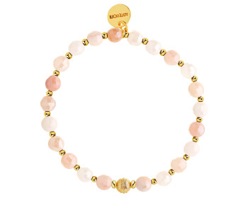 Gold-Plated Brass Bracelet with Calcite
