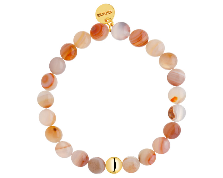 Gold-Plated Brass Bracelet with Agate