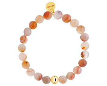 Gold-Plated Brass Bracelet with Agate