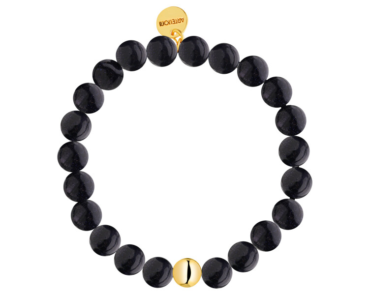 Gold-Plated Brass Bracelet with Cairo Night Gemstone