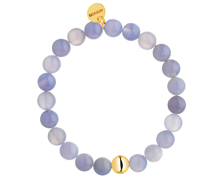 Gold-Plated Brass Bracelet with Agate