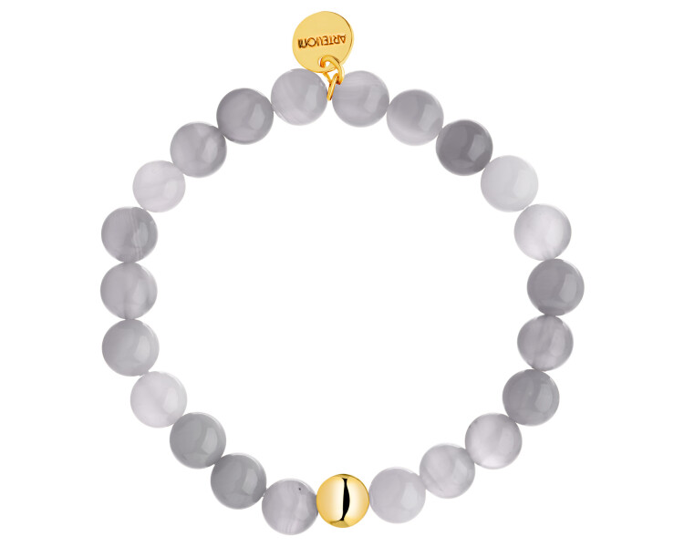 Gold-Plated Brass Bracelet with Agate
