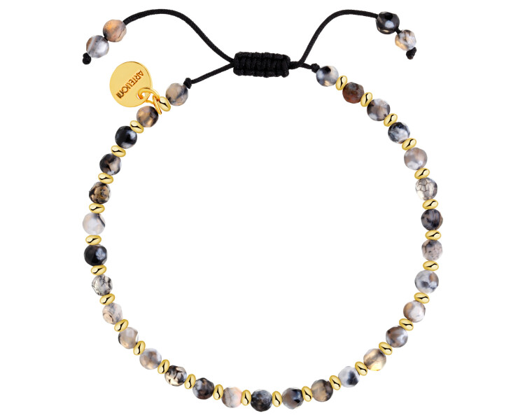 Gold-Plated Brass Bracelet with Agate
