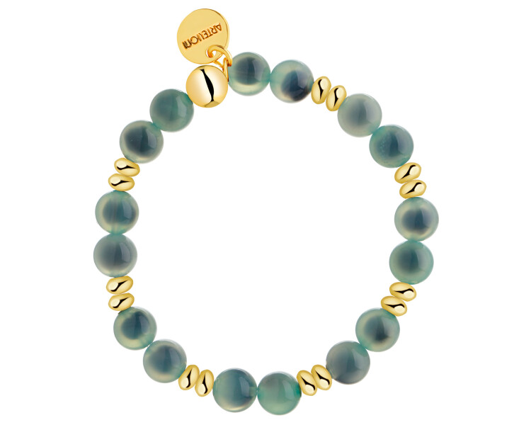 Gold-Plated Brass Bracelet with Glass