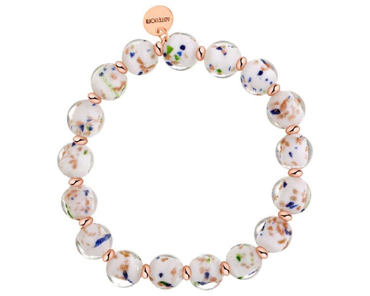 Gold-Plated Brass Bracelet with Glass