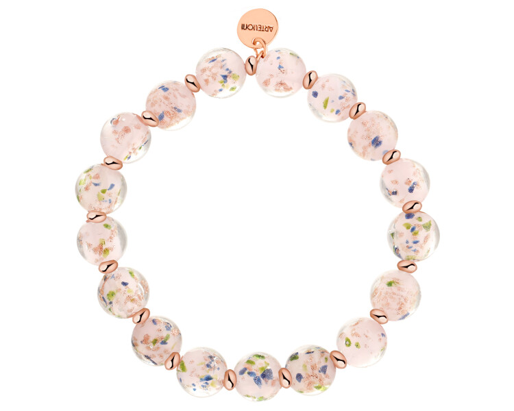 Gold-Plated Brass Bracelet with Glass