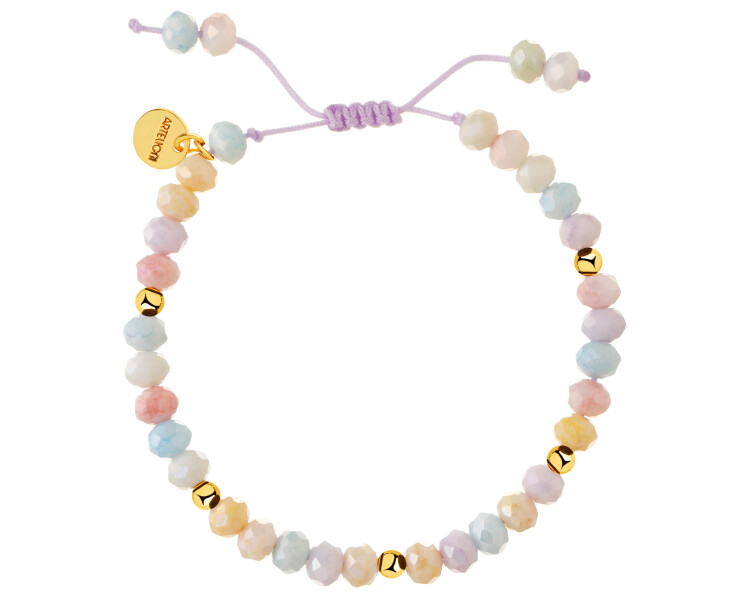 Gold-Plated Brass Bracelet with Glass