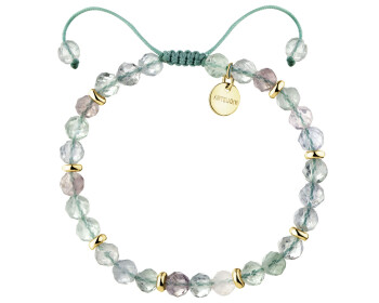 Gold-Plated Brass Bracelet with Fluorite