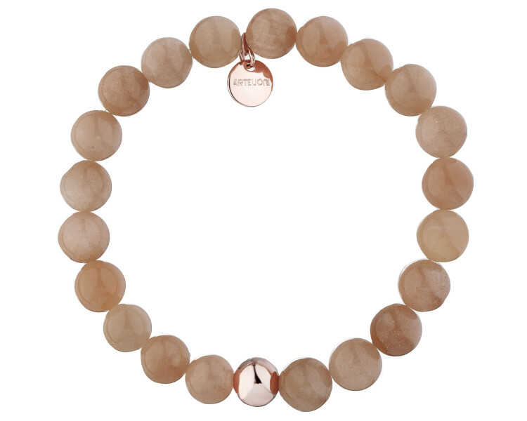 Gold-Plated Brass Bracelet with Moonstone