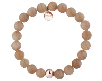 Gold-Plated Brass Bracelet with Moonstone