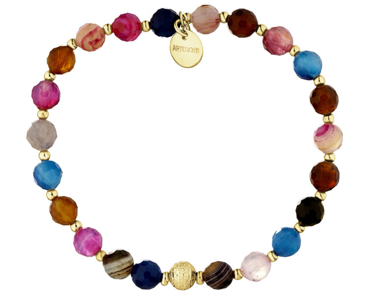 Gold-Plated Brass Bracelet with Agate