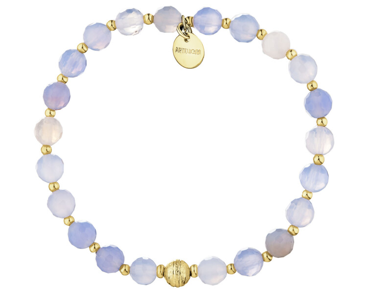 Gold-Plated Brass Bracelet with Agate