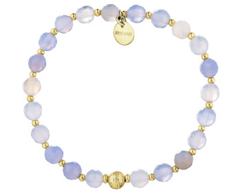 Gold-Plated Brass Bracelet with Agate