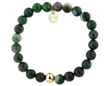 Gold-Plated Brass Bracelet with Tree Agate