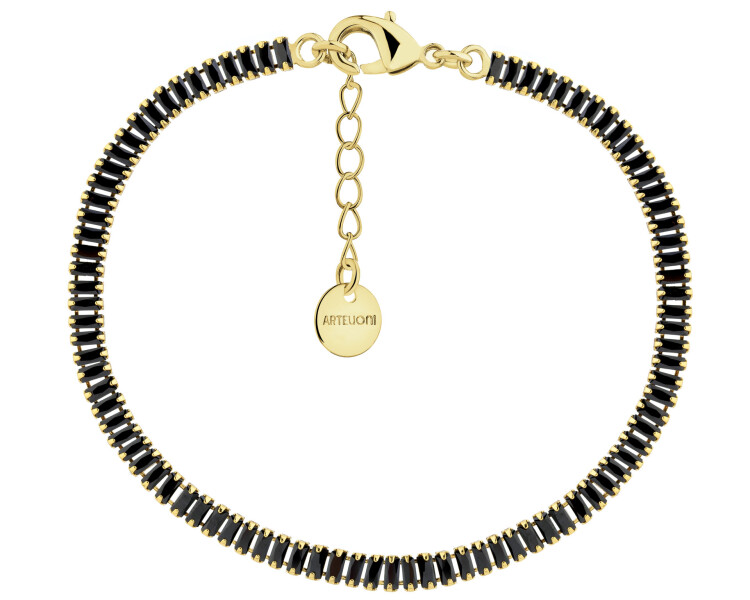 Gold-Plated Brass Bracelet with Glass