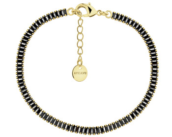 Gold-Plated Brass Bracelet with Glass