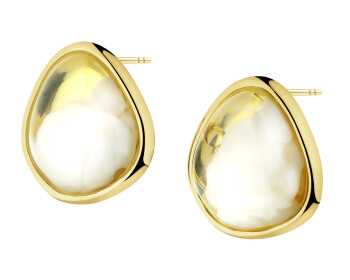 Gold-Plated Brass, Gold-Plated Silver Earrings 