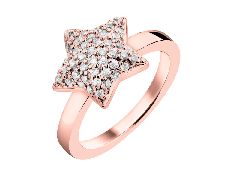 Gold-Plated Brass Ring with Cubic Zirconia