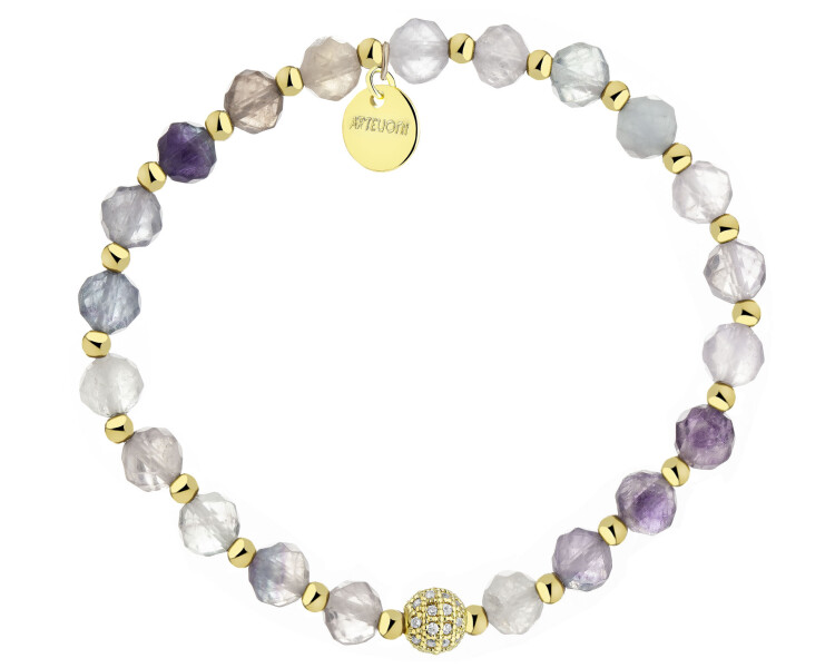 Gold-Plated Brass Bracelet with Cubic Zirconia