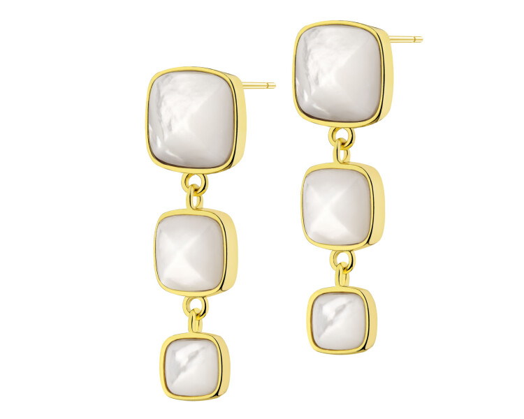 Gold-Plated Brass, Gold-Plated Silver Dangling Earring 