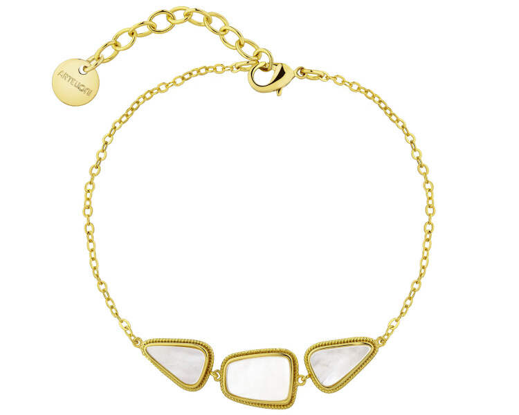 Pozlacený náramek z mosazi s perletí