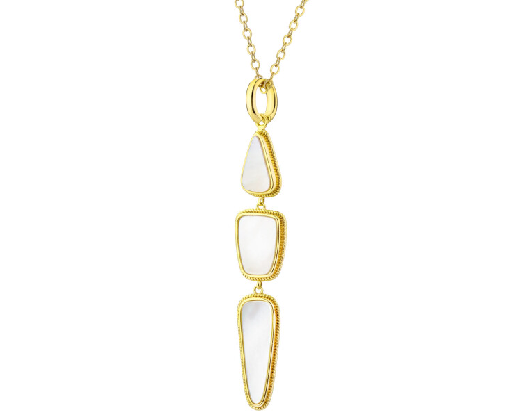 Pozlacený náhrdelník z mosazi s perletí