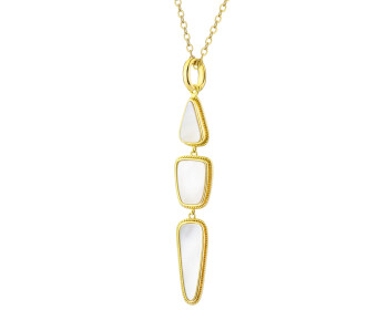 Pozlacený náhrdelník z mosazi s perletí