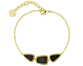 Pozlacený náramek z mosazi s acháty